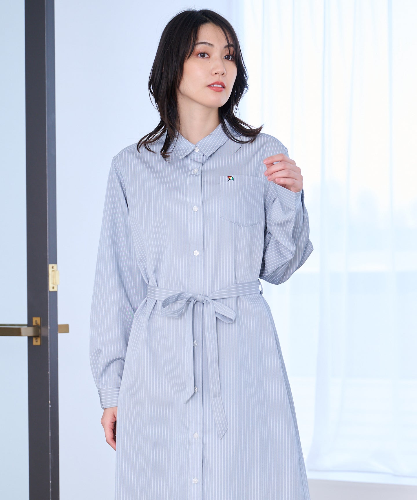 Arnold Palmer イージーケア ストライプ シャツワンピース